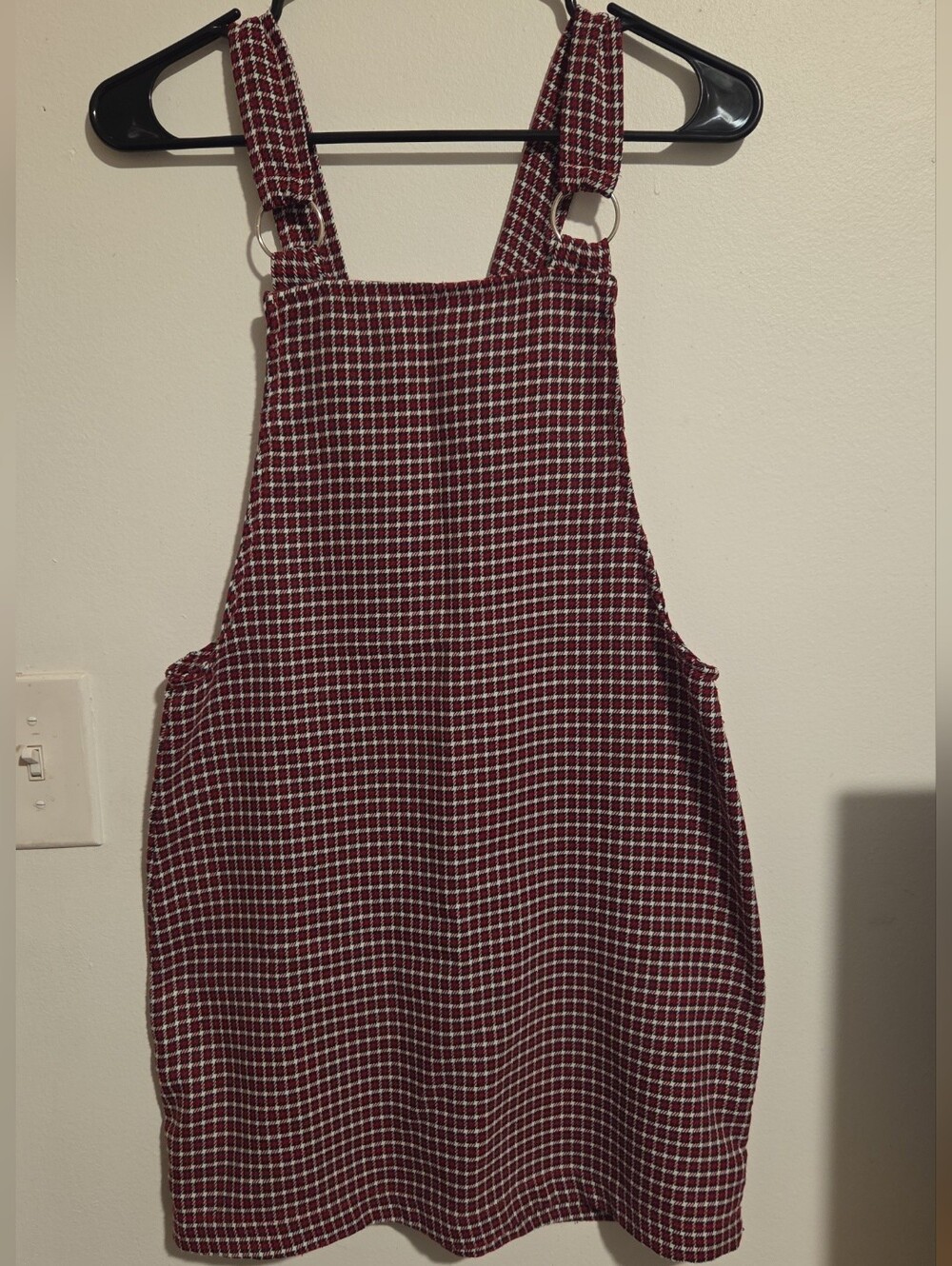 Must Have Red and White Plaid Pinafore Dress / Overall Dress